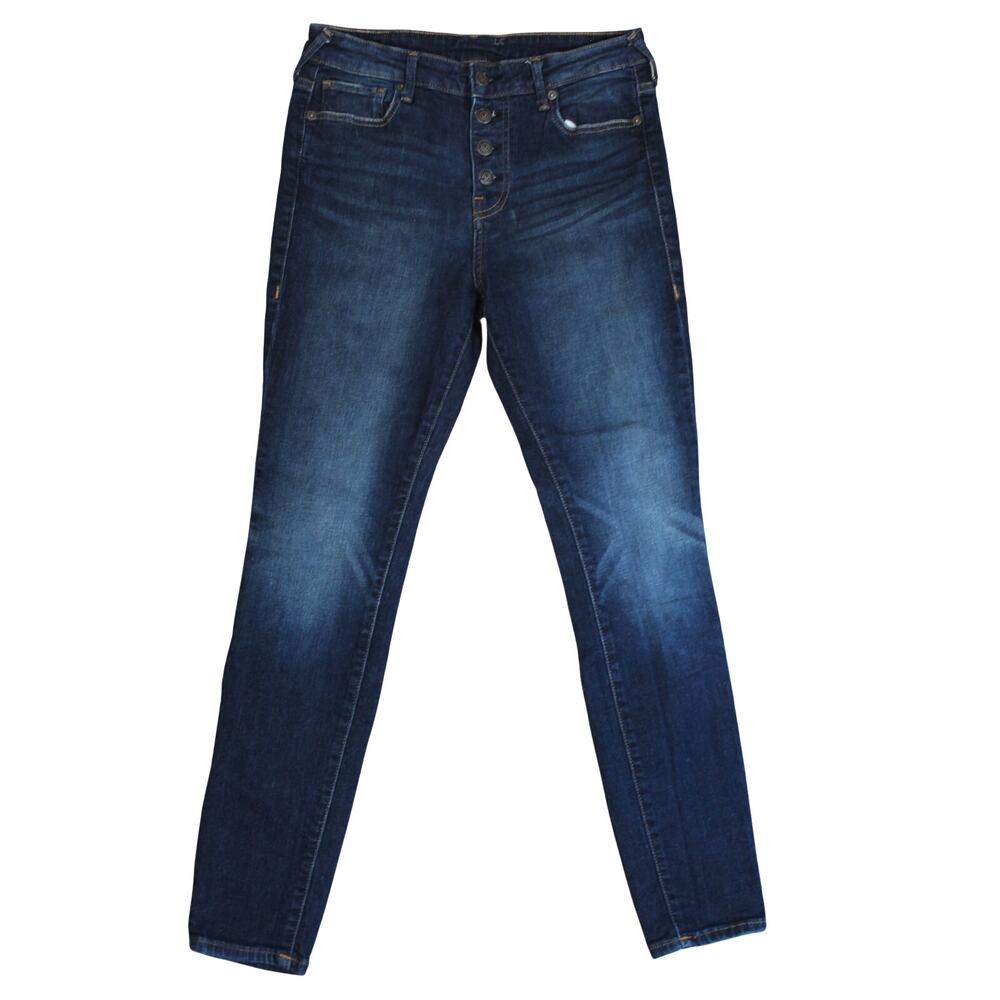 True Religion Halle High Rise Super Skinny Jeans Womens 28 x 28 Blue Button Fly